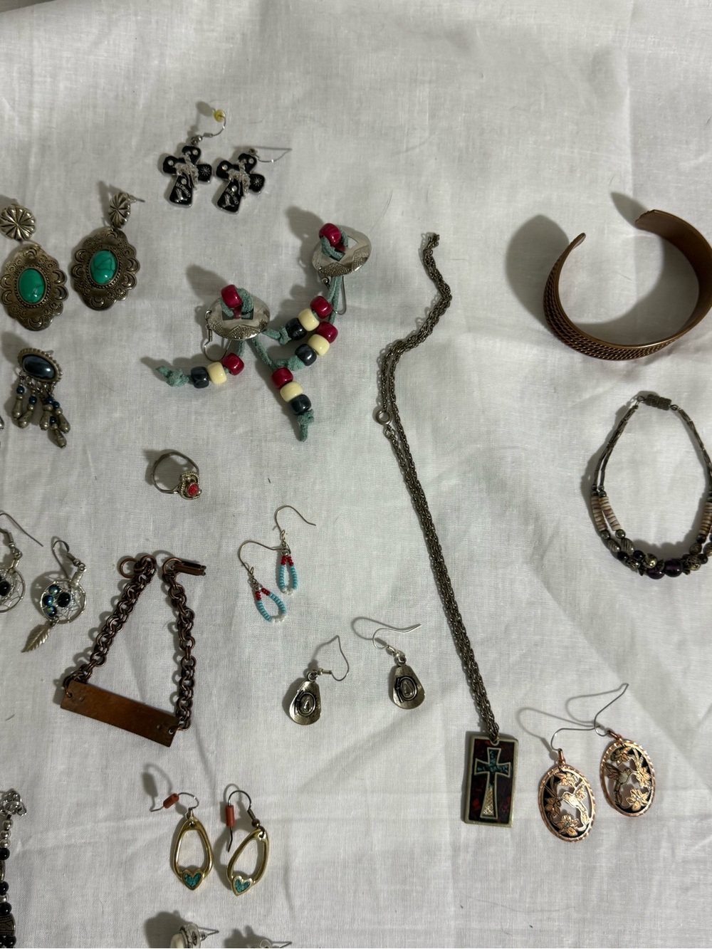 Large Western Boho Costume Jewelry Lot--Necklaces, Bracelets, and Earrings - Picture 6 of 15